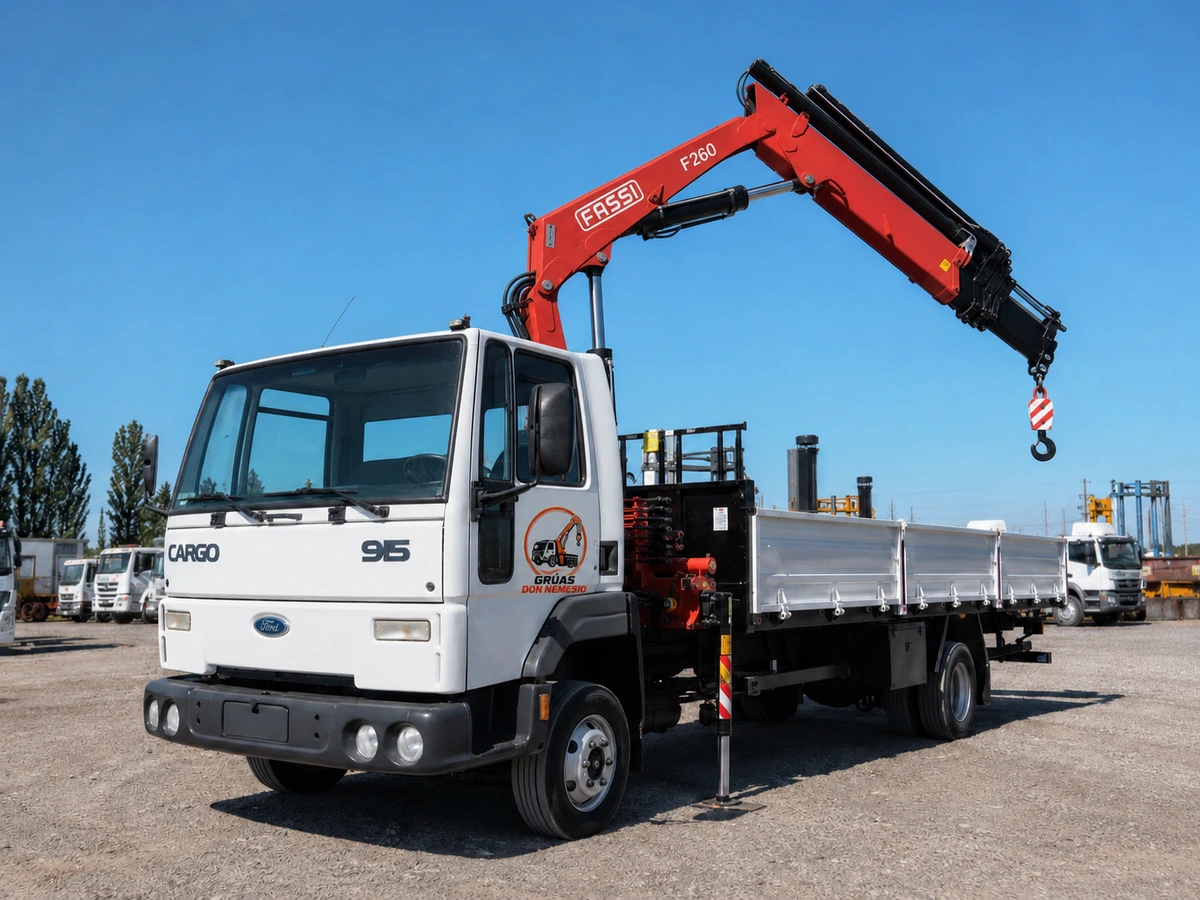 Ford Cargo equipado con pluma Fassi 260 de Grúas Don Nemesio